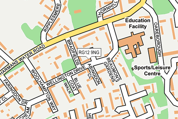 RG12 9NG map - OS OpenMap – Local (Ordnance Survey)