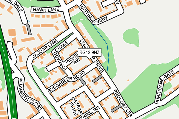 RG12 9NZ map - OS OpenMap – Local (Ordnance Survey)