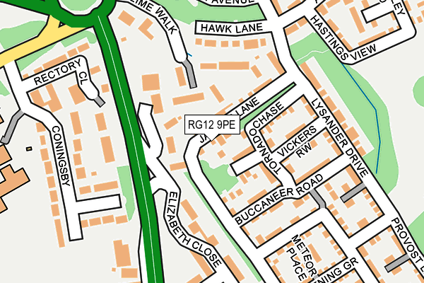 RG12 9PE map - OS OpenMap – Local (Ordnance Survey)