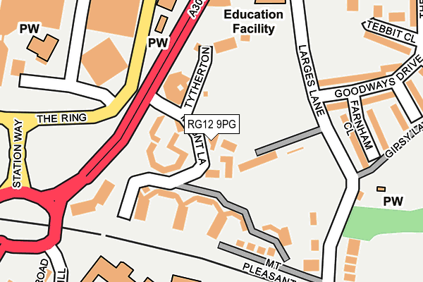 RG12 9PG map - OS OpenMap – Local (Ordnance Survey)