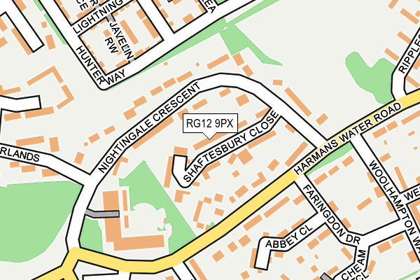 RG12 9PX map - OS OpenMap – Local (Ordnance Survey)