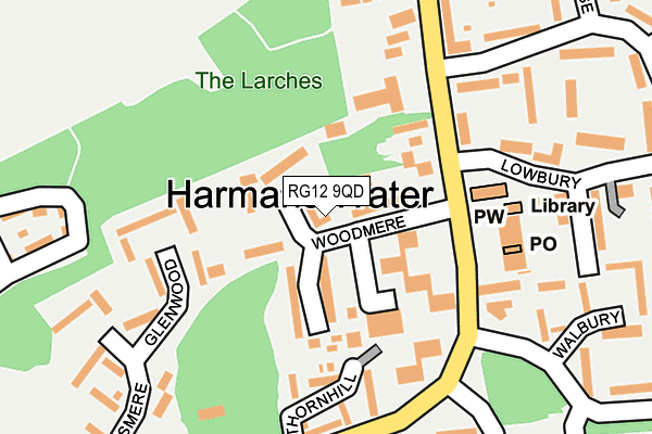 RG12 9QD map - OS OpenMap – Local (Ordnance Survey)