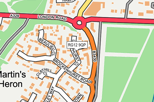 RG12 9QP map - OS OpenMap – Local (Ordnance Survey)