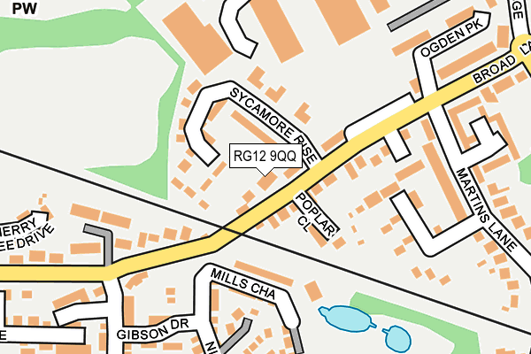 RG12 9QQ map - OS OpenMap – Local (Ordnance Survey)