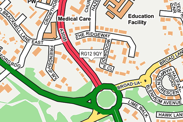 RG12 9QY map - OS OpenMap – Local (Ordnance Survey)