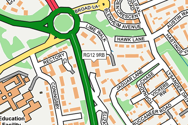 RG12 9RB map - OS OpenMap – Local (Ordnance Survey)