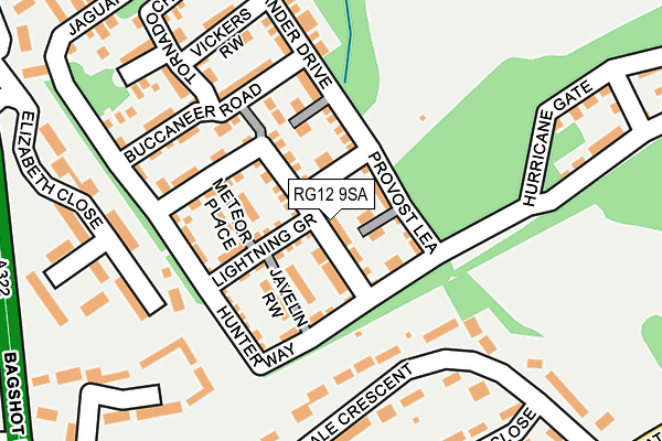 RG12 9SA map - OS OpenMap – Local (Ordnance Survey)