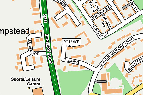 RG12 9SB map - OS OpenMap – Local (Ordnance Survey)