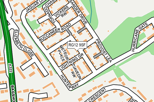 RG12 9SF map - OS OpenMap – Local (Ordnance Survey)