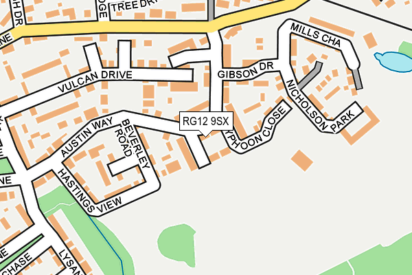 RG12 9SX map - OS OpenMap – Local (Ordnance Survey)