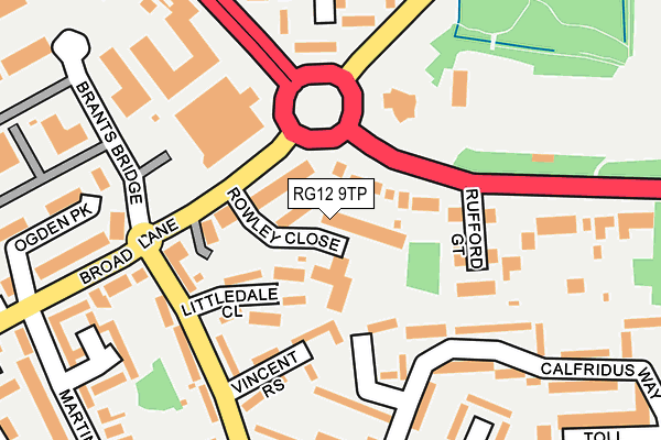 RG12 9TP map - OS OpenMap – Local (Ordnance Survey)