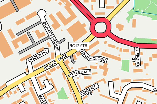 RG12 9TR map - OS OpenMap – Local (Ordnance Survey)