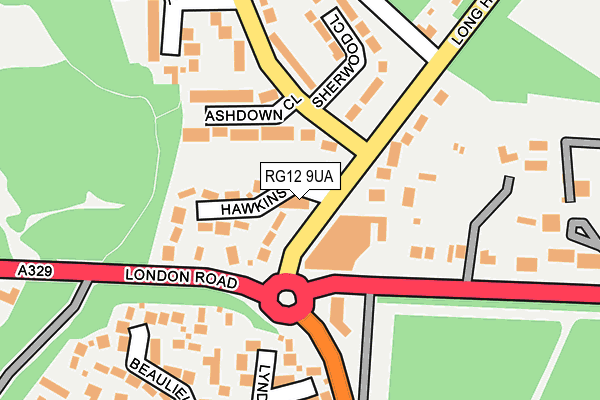 RG12 9UA map - OS OpenMap – Local (Ordnance Survey)