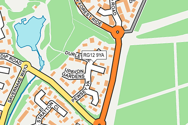 RG12 9YA map - OS OpenMap – Local (Ordnance Survey)