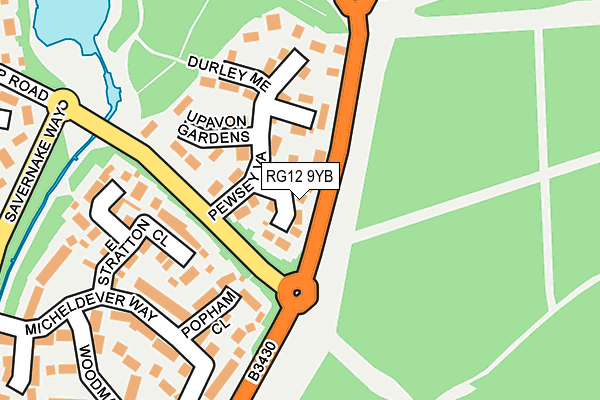 RG12 9YB map - OS OpenMap – Local (Ordnance Survey)