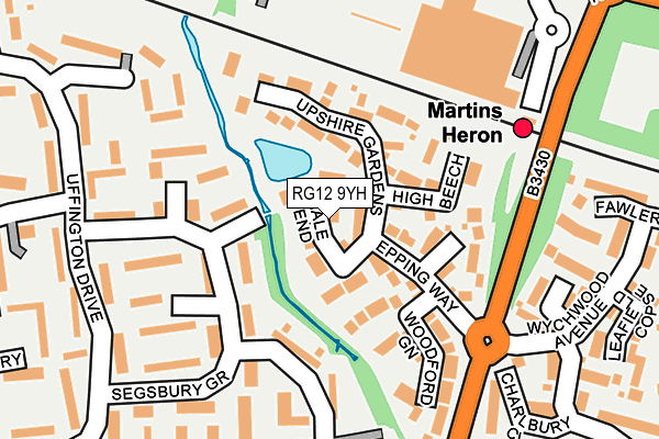 RG12 9YH map - OS OpenMap – Local (Ordnance Survey)