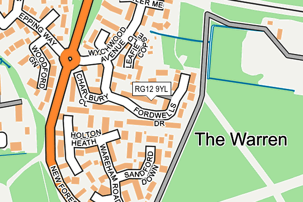 RG12 9YL map - OS OpenMap – Local (Ordnance Survey)