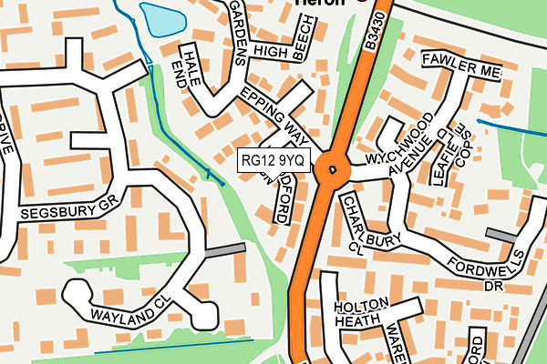 RG12 9YQ map - OS OpenMap – Local (Ordnance Survey)
