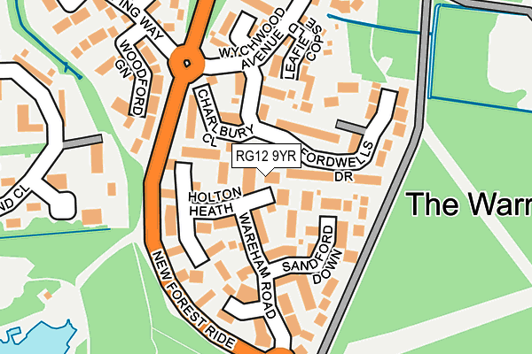 RG12 9YR map - OS OpenMap – Local (Ordnance Survey)