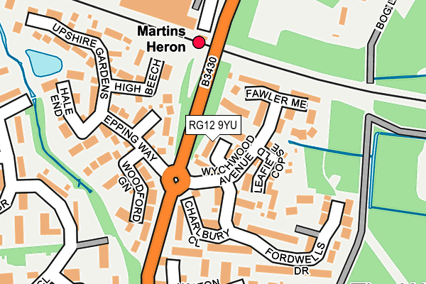 RG12 9YU map - OS OpenMap – Local (Ordnance Survey)