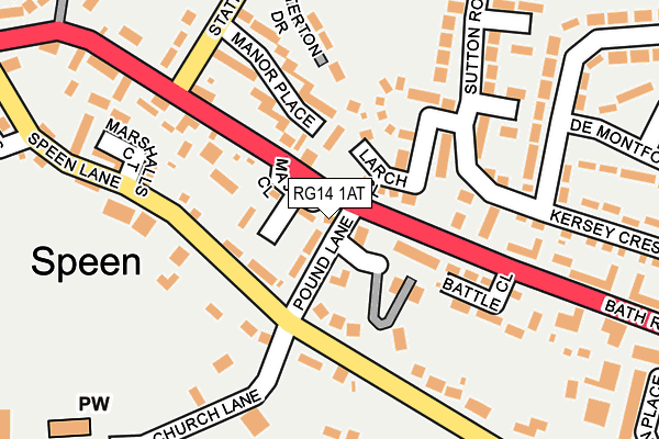 RG14 1AT map - OS OpenMap – Local (Ordnance Survey)