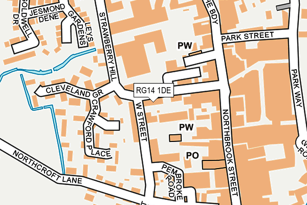 RG14 1DE map - OS OpenMap – Local (Ordnance Survey)