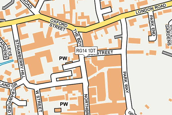 RG14 1DT map - OS OpenMap – Local (Ordnance Survey)