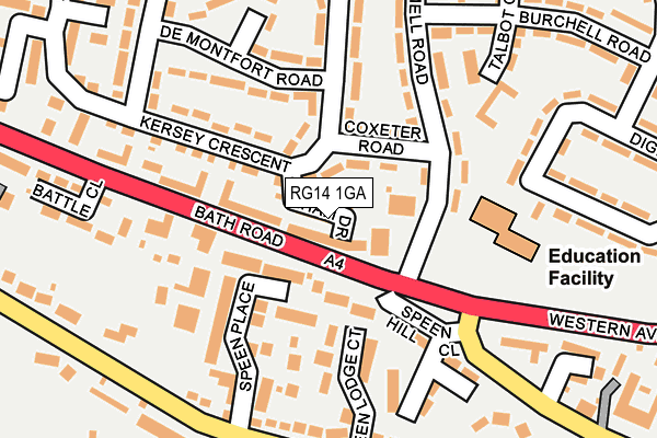 RG14 1GA map - OS OpenMap – Local (Ordnance Survey)