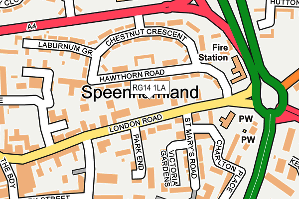 RG14 1LA map - OS OpenMap – Local (Ordnance Survey)