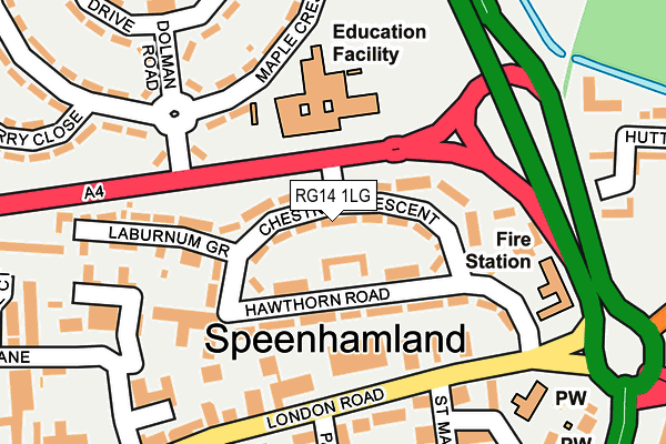 RG14 1LG map - OS OpenMap – Local (Ordnance Survey)