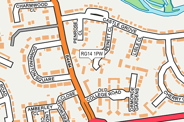 RG14 1PW map - OS OpenMap – Local (Ordnance Survey)