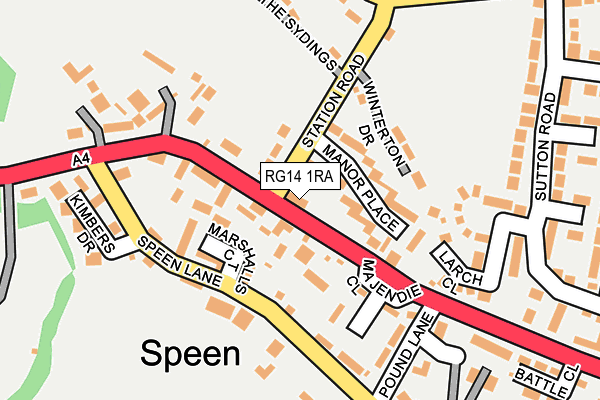 RG14 1RA map - OS OpenMap – Local (Ordnance Survey)