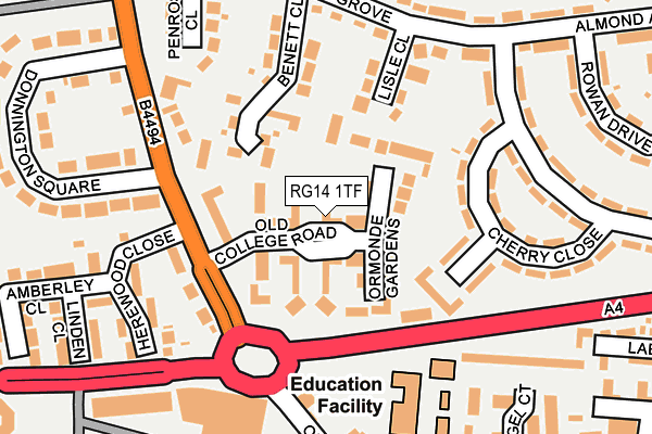 RG14 1TF map - OS OpenMap – Local (Ordnance Survey)