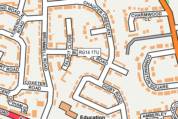 RG14 1TU map - OS OpenMap – Local (Ordnance Survey)