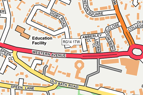 RG14 1TW map - OS OpenMap – Local (Ordnance Survey)