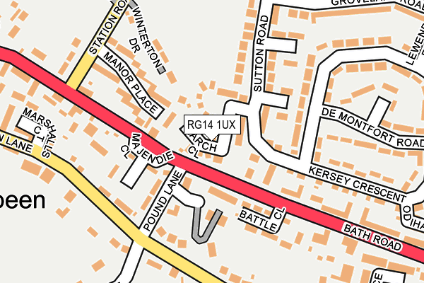 RG14 1UX map - OS OpenMap – Local (Ordnance Survey)