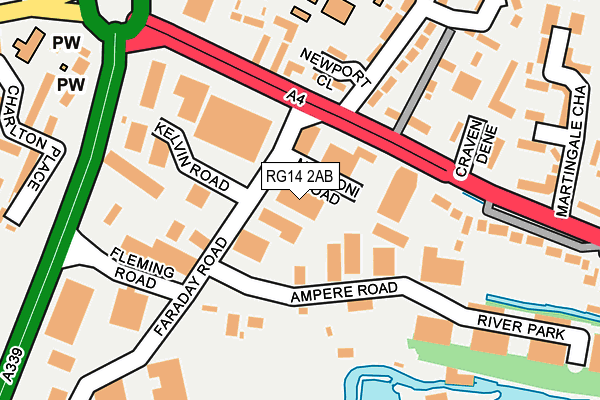 RG14 2AB map - OS OpenMap – Local (Ordnance Survey)