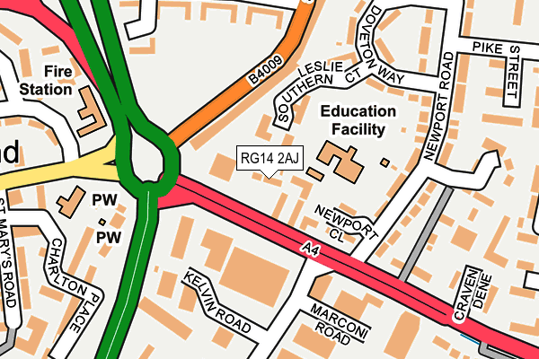 RG14 2AJ map - OS OpenMap – Local (Ordnance Survey)