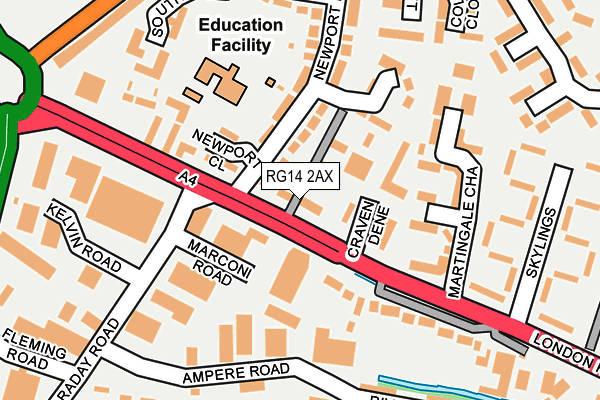 RG14 2AX map - OS OpenMap – Local (Ordnance Survey)