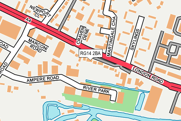 RG14 2BA map - OS OpenMap – Local (Ordnance Survey)