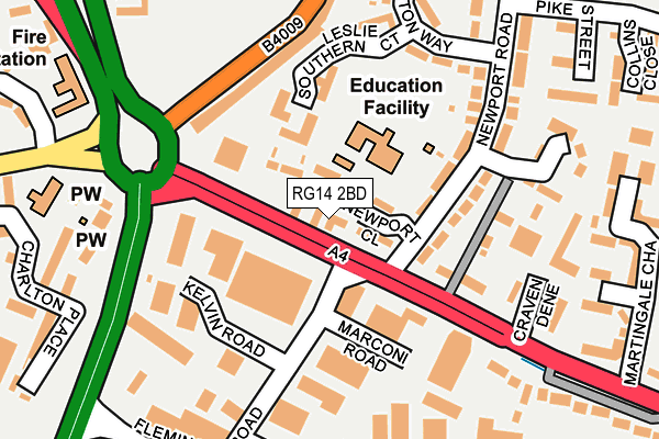 RG14 2BD map - OS OpenMap – Local (Ordnance Survey)