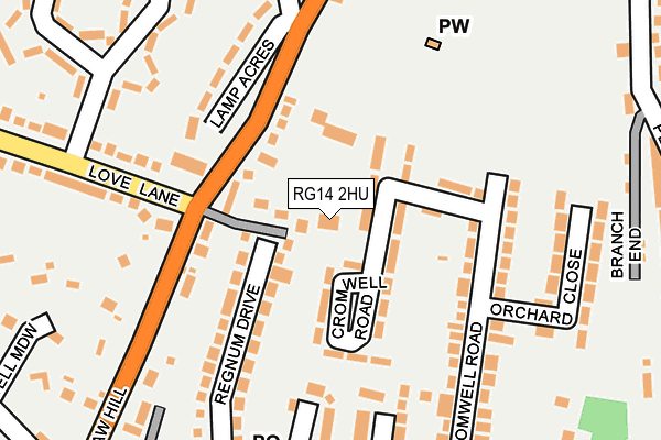 RG14 2HU map - OS OpenMap – Local (Ordnance Survey)