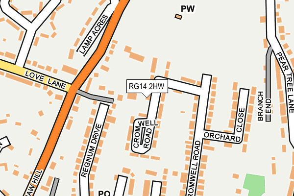 RG14 2HW map - OS OpenMap – Local (Ordnance Survey)