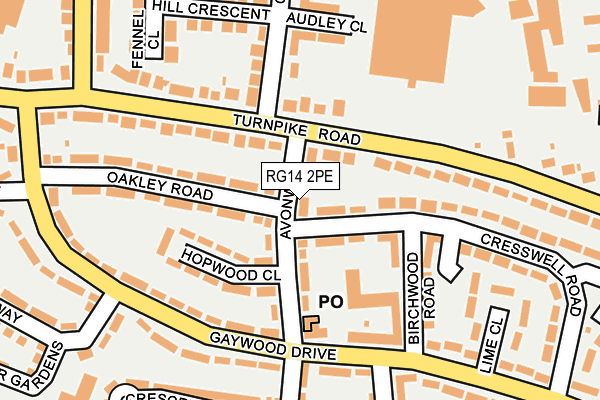 RG14 2PE map - OS OpenMap – Local (Ordnance Survey)