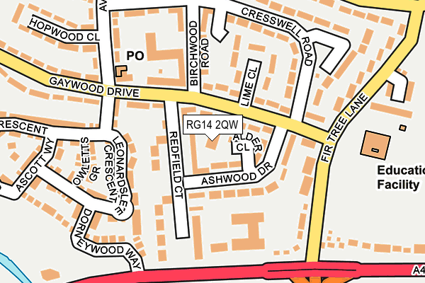 RG14 2QW map - OS OpenMap – Local (Ordnance Survey)