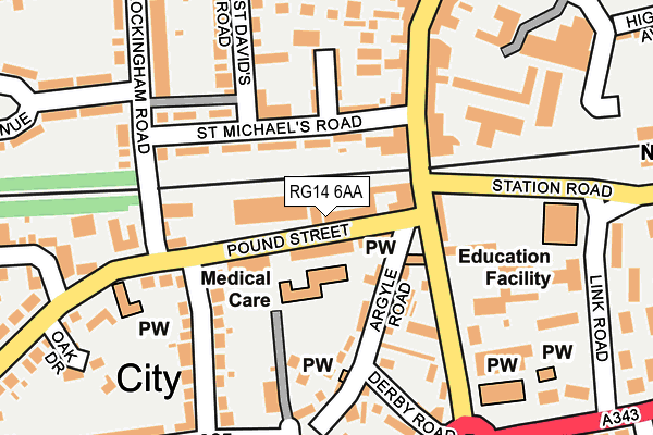 RG14 6AA map - OS OpenMap – Local (Ordnance Survey)