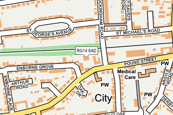 RG14 6AD map - OS OpenMap – Local (Ordnance Survey)