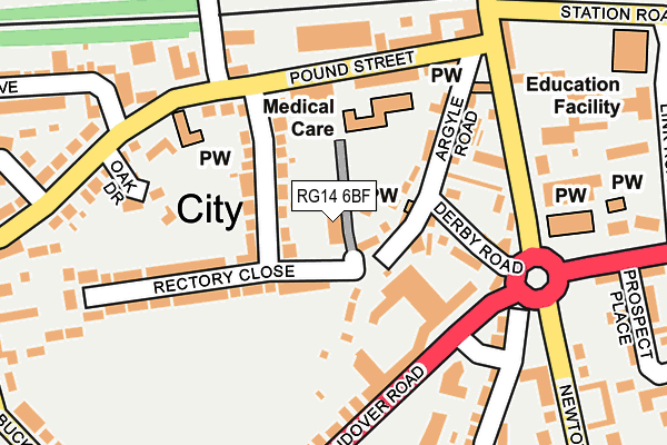 RG14 6BF map - OS OpenMap – Local (Ordnance Survey)