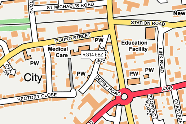 RG14 6BZ map - OS OpenMap – Local (Ordnance Survey)