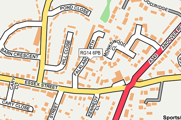 RG14 6PB map - OS OpenMap – Local (Ordnance Survey)